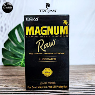 [Trojan] Raw Magnum Large Size Lubricated Condoms 10 Count โทรจัน ถุงยางอนามัยลาเท็กซ์ขนาดใหญ่