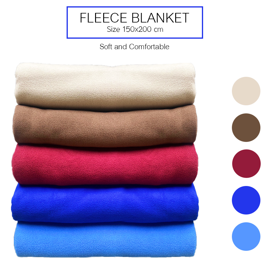 Super Micro Fleece ผ้าห่มฟลีซ ผ้าห่มใช้ในโรงแรม โรงพยาบาล รีสอร์ท ร้านสปา ขนาด150x200cm เนื้อผ้านุ่ม อุ่น เบา ห่มสบาย