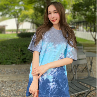 เสื้อมัดย้อม สีพาสเทล ใส่ได้ทั้งครอบครัว COTTON USA™  (บลู+เนวี่)