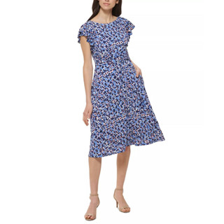 JESSICA HOWARD Printed Flutter-Sleeve Dress