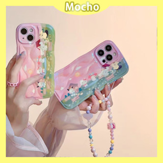 💕พร้อมส่ง💕iPhone 14 13 12 11 Pro Max เคส for เคสไอโฟน11 น่ารัก  แฟชั่น บางเบาพกพาง่าย เรียบง่าย กันกระแทก โซ่มุก Case