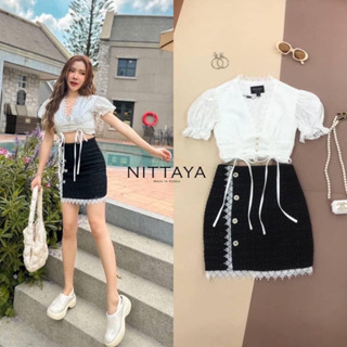 nittaya ชุดเซ็ตกระโปรง ชุดเซ็ตงานป้าย เสื้อผ้างานป้าย ไซส์m