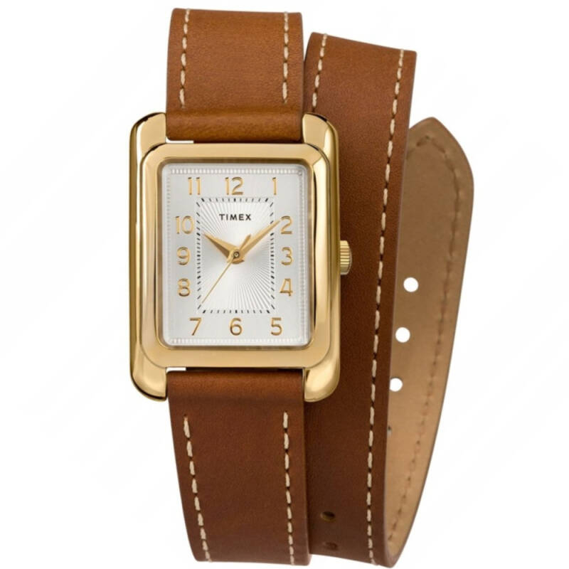 Timex TW2R91600 Addison นาฬิกาข้อมือผู้หญิง สายหนัง สีน้ำตาล หน้าปัด 25 มม.