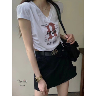 เซ็ตเสื้อยืดสมอคข้าง+กระโปรง+เข็มขัด