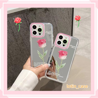 🎁ส่งของขวัญ🎁เคสไอโฟน สำหรับ 11 13 for iPhone Case 14 12 Pro Max ระดับสูง กระจกเงา ดอกไม้ กันกระแทก ปกป้อง เคสโทรศัพท์