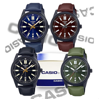 (มีวันที่) Casio Standard นาฬิกาคาสิโอ้ พร้อมกล่อง นาฬิกาข้อมือผู้ชายผู้หญิง คาสิโอ้สายหนัง กันน้ำ แสดงวันที่ RC643