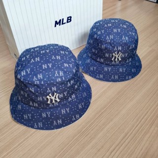 พร้อมส่งในไทย Mlb Denim Dia Monogram Bucket Hat แท้100% แม่ค้าคนไทยนำเข้าจากเกาหลี