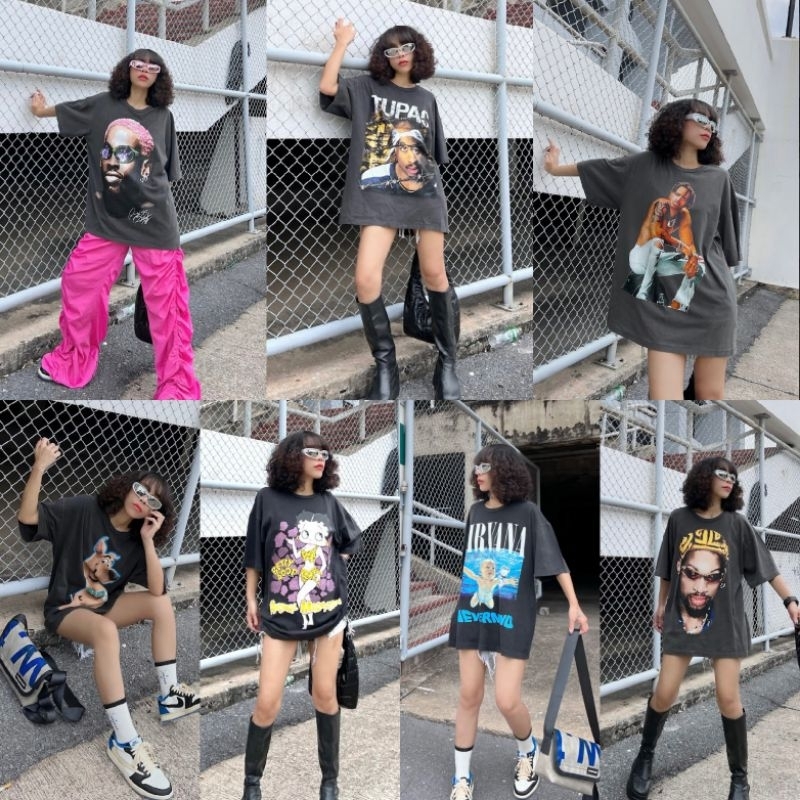 เสื้อยืดฟอกวินเทจ​ทรง​oversize​ เนื้อผ้าคอตตอลพรีเมียม​ งานป้าย​the​mashroom​ 2024