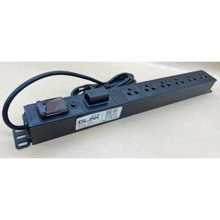 Network PDU 6 Sockets รางปลั๊กไฟตู้ Rack 6 ช่องสีดำ 19"(มีSurge Protection และ Overload) มาตรฐาน มอก GLINK GPDU-08 Black