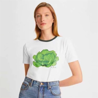 เสื้อยืเลายผักTory Burch Lettuce Be cotton T-shirt