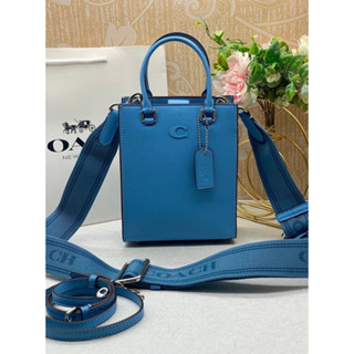 Coach CJ795 Original Leather Tote 16 Women Crossbody Sling Bag Handbag with Full Set of Coach Package