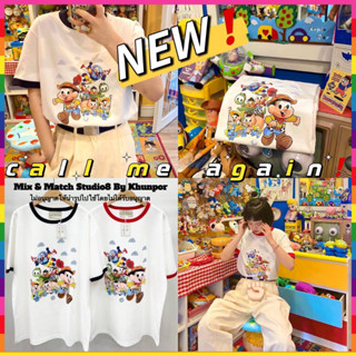 เสื้อยืดโอเวอร์ไซส์ Call Me Again สไตล์เกาหลี ผ้าคอตตอน นำเข้าเกาหลีเกรดพรีเมี่ยม ใส่ได้ทั้งชายและหญิง พร้อมส่ง