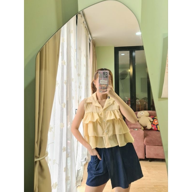(ใส่โค้ด “P2O0X” ลดทันที 40.-) เสื้อเชิ้ตครอป ระบายอก ผ้าเนื้อดี ไซส์ใหญ่ kaewtashopp ราคา ถูกที่สุด ดีลบีเคเค แกลเลอรีภาพที่ 9