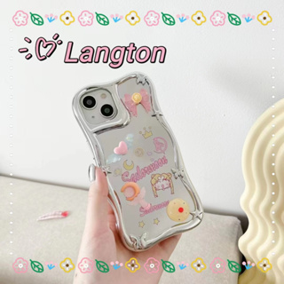 🌈Langton🌸พื้นผิวกระจก ขอบเต็ม ป้องกันการหล่น iphone 11 14 pro max เซเลอร์มูน สาวน่ารักหัวใจ case for iPhone 12 13