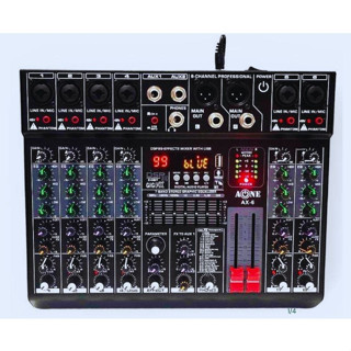 มิกเซอร์ 6ช่อง 99 dspปรับเสียง ออดิโออินเตอร์เฟสและมิกเซอร์ mixer เครื่องเสียง มีบลูทูธ Bluetooth USB E