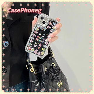 🍑CasePhoneg🍑การ์ตูน เส้นขอบโปร่งใส 11 14 pro max ป้องกันการหล่น ขอบเต็ม สาวน่ารักหัวใจ case for iPhone 12 13