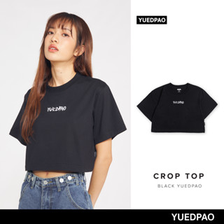 Yuedpao No.1 เสื้อยืดครอป ผ้าหนาทรงสวย ยับยากรีดง่าย รับประกันไม่ย้วย 2 ปี เสื้อ Crop Black yuedpao