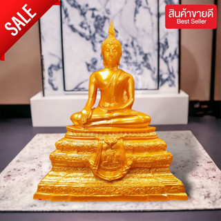 ALN888พระพุทธชินสีห์ วัดบวรนิเวศวิหารรุ่นเเรก สีน้ำทอง หน้าตัก 5 นิ้ว สูง 27 ซม. เนื้อเรซิ่นพรีเมี่ยม บูชาที่ยึดเหนี่ยว