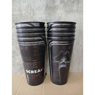 แก้วน้ำ  Scream VI ของใหม่งานโรงหนัง Major  10ใบ ราคาพิเศษ แก้ว Scream พร้อมฝา  เหมือนได้ฟรี