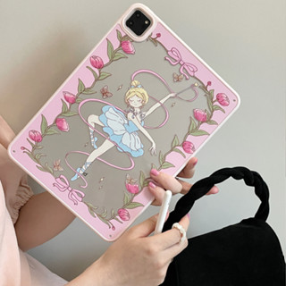 🎁ส่งของขวัญ🎁บัลเล่ต์ สาว แผ่นหลังอะคริลิค เคส for iPad Gen10 10.9 2022 Gen9 10.2 pro 11 2021 เคสไอแพด Air4 5 Case