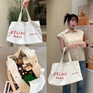 (VL) CL  SHOPPING BAG • งานกระเป๋ามาแล้วคะ ผ้าแคนวาสใหญ่จุใจ ใช้งานได้ตลอดจริงๆ