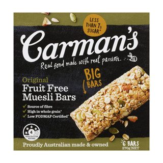 Carmans Original Fruit Free Muesli Bars Carmans Original โปรตีนบาร์ โปรตีนแท่ง โปรตีนเสริม ขนมโปรตีน โปรตีน 270g