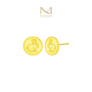 Mongkon Gold ทองคำแท้บริสุทธิ์สูง 96.5% ต่างหู ครึ่งสลึง Round Zodiac