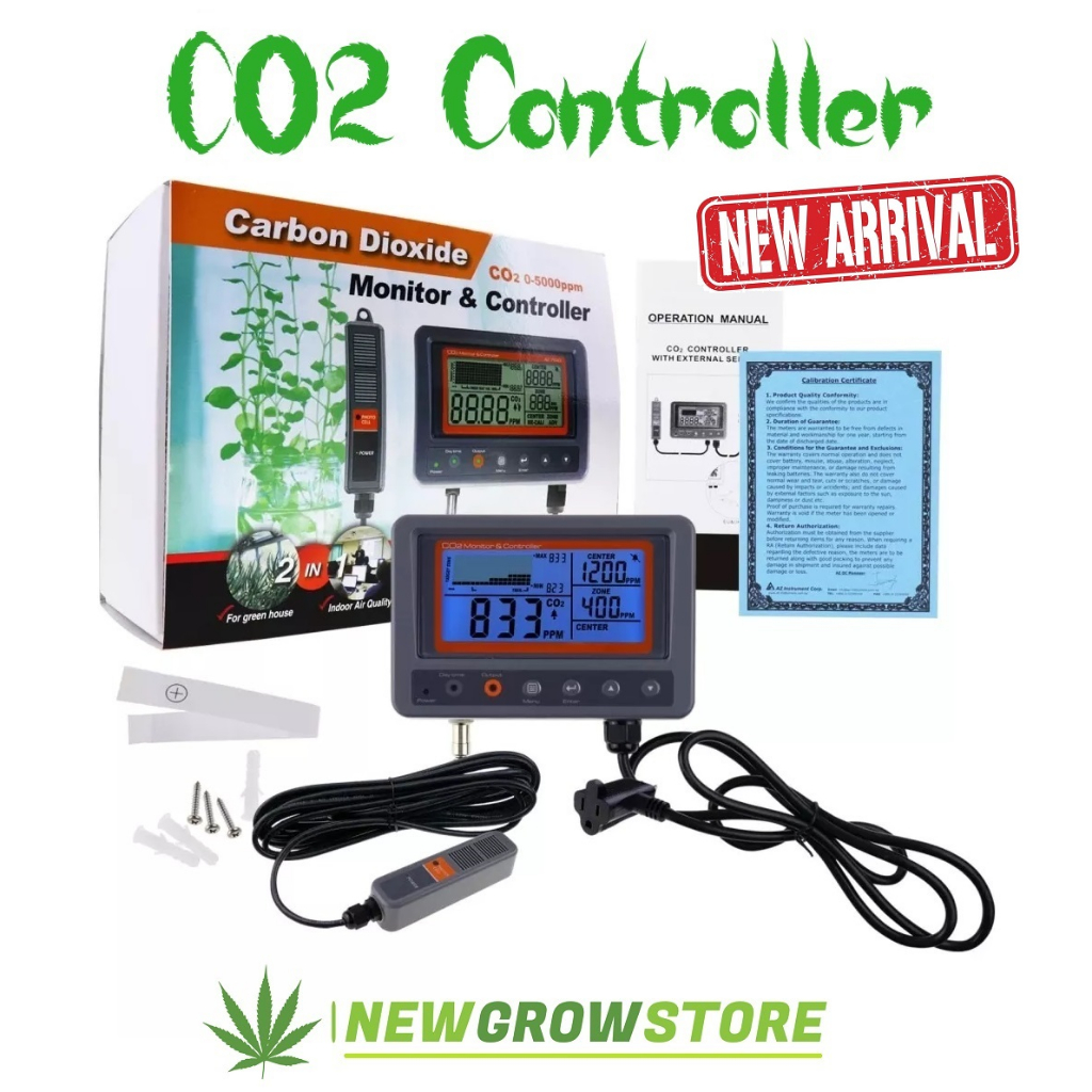 [ส่งฟรี] CO2 Controller เครื่องวัดและควบคุมก๊าซคาร์บอนไดออกไซด์ CO2 Monitor ควบคุมการเปิด-ปิด อัตโนม