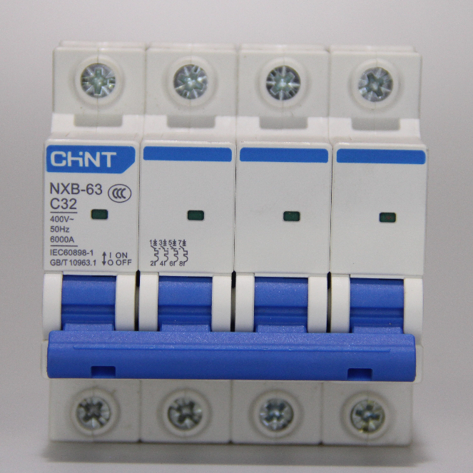 เบรกเกอร์ยี่ห้อ CHINT เบรกเกอร์ลูกย่อย รุ่น NXB-63 4P C 32A