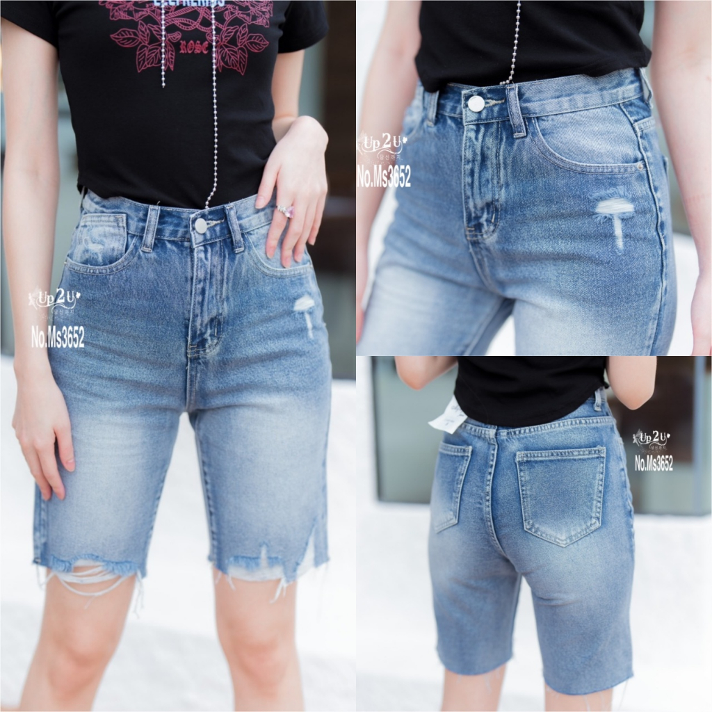 MS3652# กางเกงยีนส์ขา 3ส่วน My Style