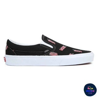 [ของแท้ ส่งฟรี จากไทย] VANS CLASSIC SLIP-ON VANS MISPRINT BLACK/WHITE