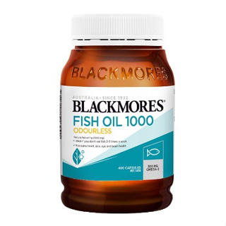 พร้อมส่ง💥Blackmores Odourless Fish Oil 1000mg 400cap (EXP:27/06/2024) แบลคมอร์ส น้ำมันปลาสูตรใหม่ ไร้กลิ่นคาวปลา