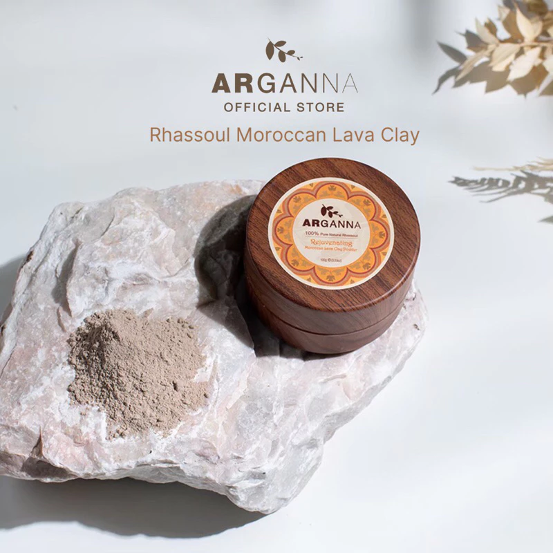 ARGANNA Rhassoul Moroccan Lava Clay ราซซูลโคลนลาวา มาสก์โคลน ทำความสะอาดผิว ลดสิว ผิวกระชับ