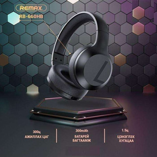 REMAX หูฟังแบบครอบหู  RB-660HB Wireless Stereo Headphone ,มีไมค์ในตัว ตัดเสียงรบกวน