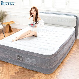 INTEX  ที่นอน ที่นอนเป่าลม ที่นอนเป่าลมปั้มลมในตัว QUEEN  DURA-BEAM SERIES HEADBOARD AIRBED รุ่น 64448