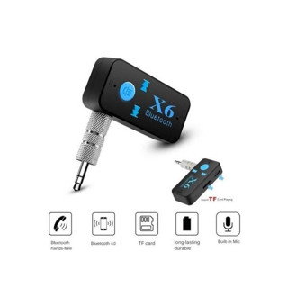ตัวรับสัญญาณบลูทูธในรถ X6 Wireless Car Bluetooth Receiver 3.5mm  รองรับ TF Card พร้อมส่ง