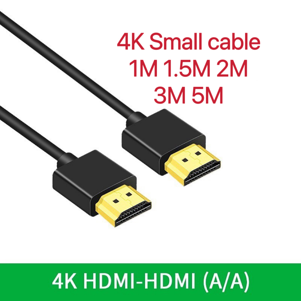 HDMI High Speed 1.5M 3M 5M 10M 2160p 4K 3D VER 2.0 สายเส้นเล็ก 1.5-10เมตร (Black)