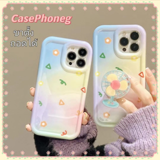 🍑CasePhoneg🍑ขาตั้ง ถอดได้ ป้องกันการหล่น ขอบเต็ม 11 14 pro max สาวน่ารักหัวใจ ดอกไม้ สีสัน case for iPhone 12 13