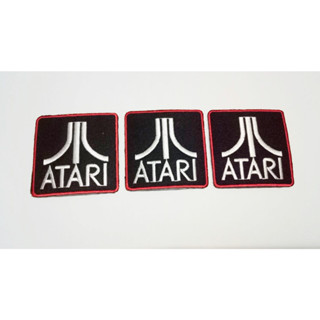 atari logo ตัวรีดเสื้อ ปักเสื้อผ้า ตกแต่งเสื้อผ้า ทนทาน งาน diy 3 ชิ้น