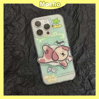 💕พร้อมส่ง💕iPhone 14 13 12 11 Pro Max เคส for เคสไอโฟน11น่ารัก บางเบาพกพาง่าย การ์ตูน ลูกสุนัข แฟชั่น พร้อมขาตั้ง Case