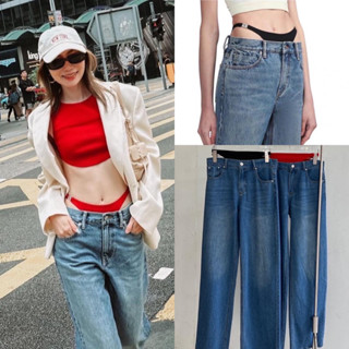 HOT ITEM!!🔥axw jeans👖❤️🖤 (SML 490฿ฟรีส่ง) แซ่บมาก ปังมากก กางเกงยีนส์ เย็บขอบเอวกางเกงบิกินี่ แต่งอะไหล่เงินเพชรWANG