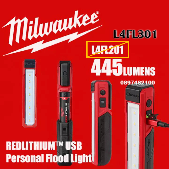 Milwaukee L4FL-301 เครื่องมือช่างไฟฟ้า สีแดง