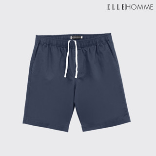 ELLE HOMME | กางเกงขาสั้นเอวยางยืด เหมาะสำหรับใส่ลำลอง ใส่สบาย ระบายอากาศได้ดี สีกรม | W8L271