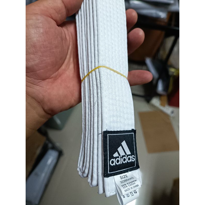 สายคาดเอวสีขาว adidas รุ่น Economy - ยูโด คาราเต้ เทควันโด ยูยิตสู