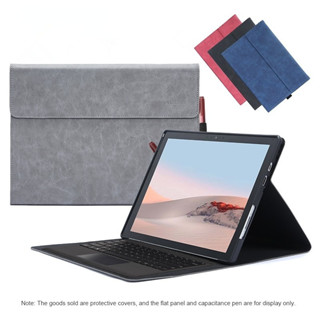 PU หนัง ฝาครอบเคส For Microsoft Surface Pro 9 8 7 Plus 6 5 4 X Go 3 2 กระเป๋าแขนเสื้อ ที่วางขาตั้ง Shockproof พลิก พับ โพรเทคเตอร์