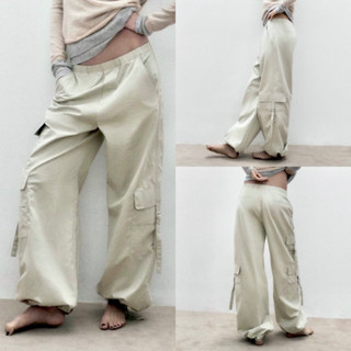 ZARA Nylon Blend Parachute Trousers