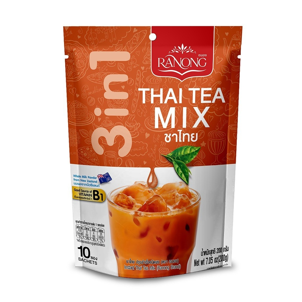 ชาไทย RANONG TEA THAI TEA MIX 3in1 (拉农茶) 泰国三合一奶茶类