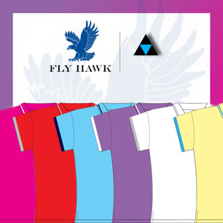 เสื้อโปโลหญิง เสื้อคอปกแขนสั้น เสื้อโปโลสีพื้น FLY HAWK FLYHAWK รุ่น A352  ของแท้ 100%