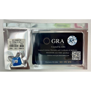 GRA certificate included 5x5mm 1 pieces weight 0.80 per pieces Also laser number engraved in Moiss Diamond