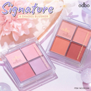 ⚡FLASH SALE⚡♡พร้อมส่ง์ ODBO OD1309 SIGNATURE 4 SHADES BLUSHER